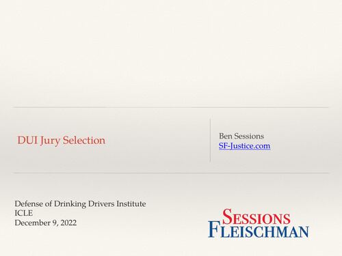 DUI Jury Selection title slide