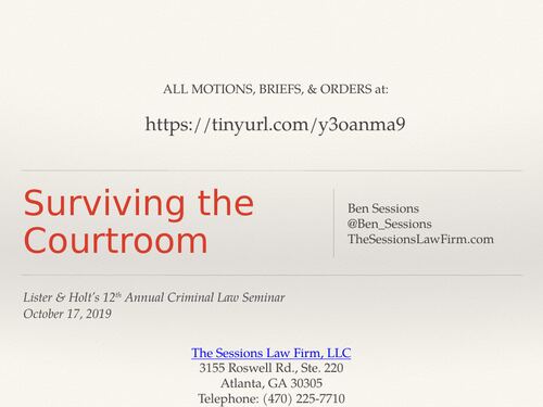 Surviving the Courtroom title slide