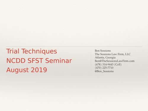 Trial Techniques title slide